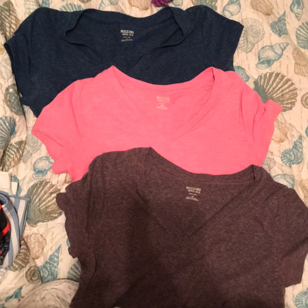 3 casual shirts. pink size M, others size L
